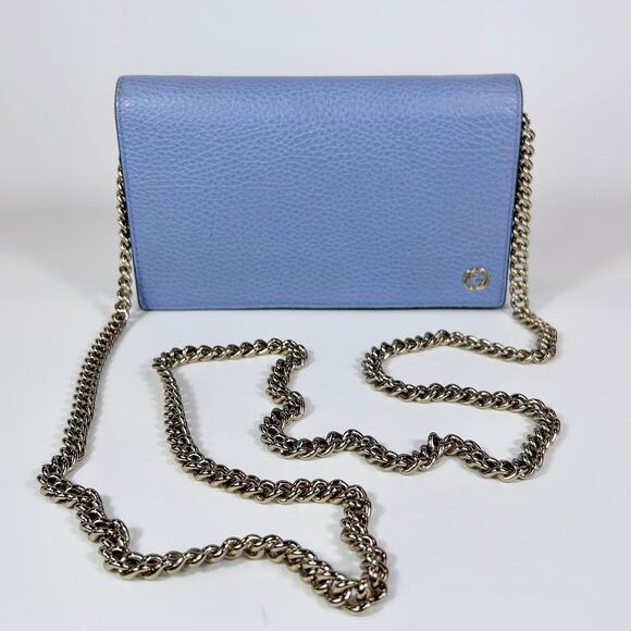 Gucci Interlocking G Betty Wallet On Chain Blue - Picture 3 of 14